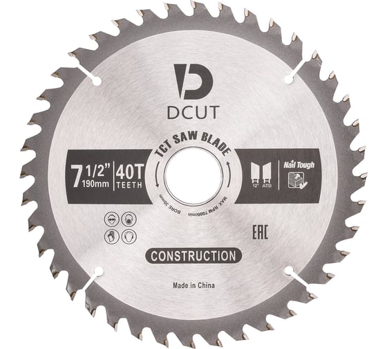 Пильный диск DCUT TCT SAW BLADE 190х30мм 40T ATB DS19040 1