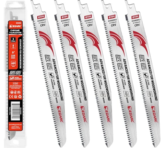 Полотна Ezarc CR-V по дереву 225 мм японский зуб, 5шт 802056 1