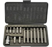 Набор бит Rockforce HEX с битодержателем,15 предметов 1/2(L:30/75мм;4-8,10,12мм) RF-4155[C](27211)