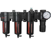 Блок подготовки воздуха Harrison с фильтрами 5 мкм и 1 мкм (3964 л/мин), масляным фильтром 0,01 мкм (990 л/мин) и регулятором 1/2' HRS-FFFR3964/5