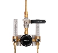 Газовый пост KRASS UNISET TWINFLOW AR/CO2 Аргон/Углекислый газ 4/0.35 МПа, 30/40 л/мин, вх. G3/8+ниппель 12 мм под приварку, вых. М16х1,5+ниппель 6/9 мм 2711010