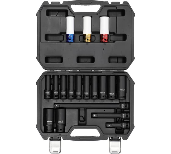 Набор торцевых ударных головок YATO 1/2, длинные, шестигранные, 18 предметов YT-10566 1