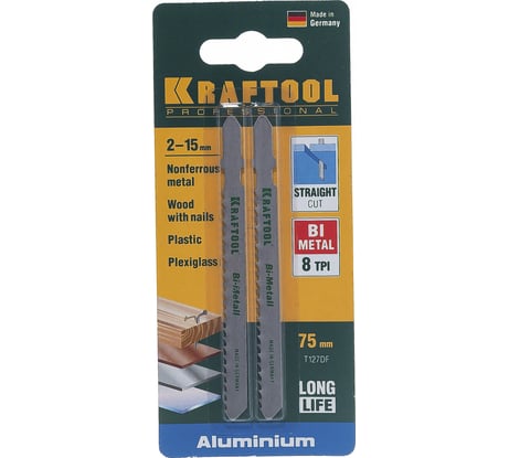 Полотно 2 шт. (75 мм; шаг 3 мм) по металлу для электролобзика KRAFTOOL 159556-3
