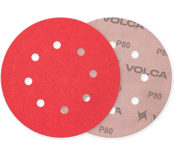 Диск VOLCA ONYX 125 мм, 8 отв., Р80, 50 шт 70125080080 1