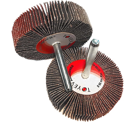 Лепестковая шлифовальная щетка на шпинделе TOYEV SZM AOx 60х15х6 P60 2шт упак Оксид алюминия 101282 1