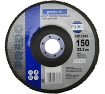 Круг лепестковый торцевой PREDA КЛТ P100, по металлу, 150 мм, 1 шт KLT150P100-1