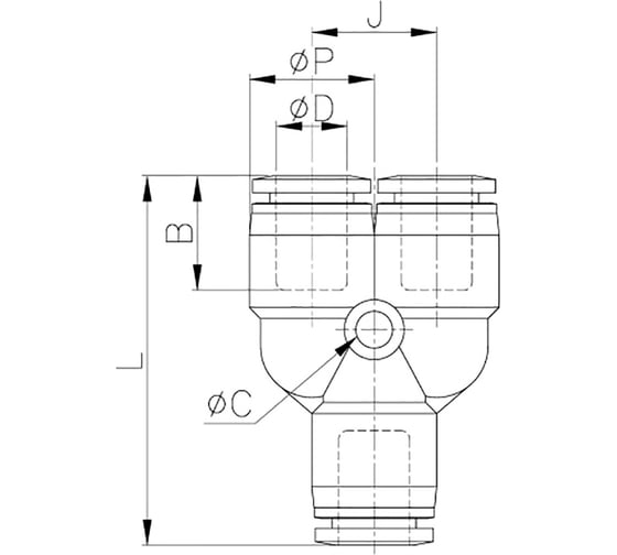Фитинг Y-образный пластик 8 мм CDC Pneumatics PY 08N