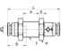 Цанговое проходное соединение 6 мм с клапаном CDC Pneumatics SPUM 6 2