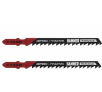 Пилка по дереву Flex JG WD-PL T144D (2 шт; 74 мм; шаг 4 мм; HCS) для лобзика Hammer 30566 204-108