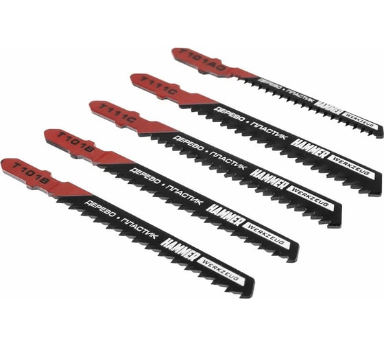 Набор пилок по дереву и пластику Flex 204-902 JG WD-PL No2 5 шт для лобзика Hammer 30579