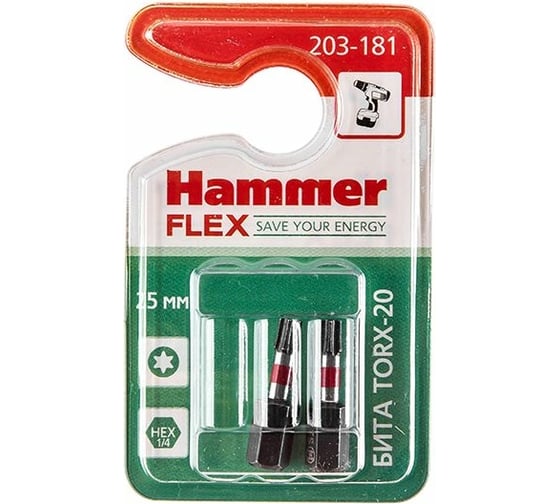 Бита Flex (2 шт; 25 мм; TORX20) Hammer 362957 203-181