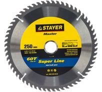 Диск пильный по дереву (250х30 мм; 60Т) "Super-Line" Stayer 3682-250-30-60
