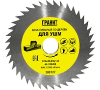 Диск пильный по дереву (125x22.23 мм; 40Z; 1.8 мм) для УШМ Гранит 300127