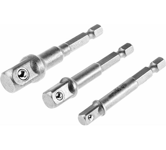 Набор переходников для торцевых головок Flex (HEX 1/4 - квадрат 1/2; 1/4; 3/8) Hammer 164617 229-010