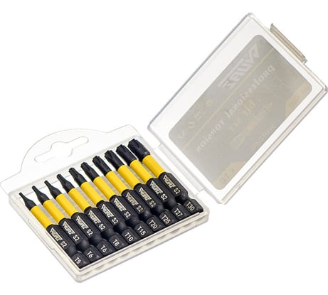 Набор торсионных намагниченных бит TORX (10 шт; 50 мм; S2) WURZ 4220