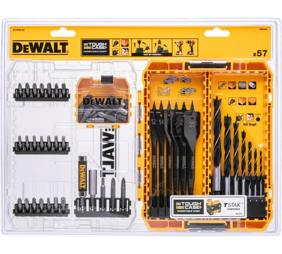 Набор сверл и бит по дереву TSTAK Medium 57 шт Dewalt DT70768-QZ