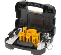 Набор коронок и пилотных сверл по мультиматериалу Dewalt DT90354, 16-64 мм, 11 шт., в кейсе DT90354-QZ