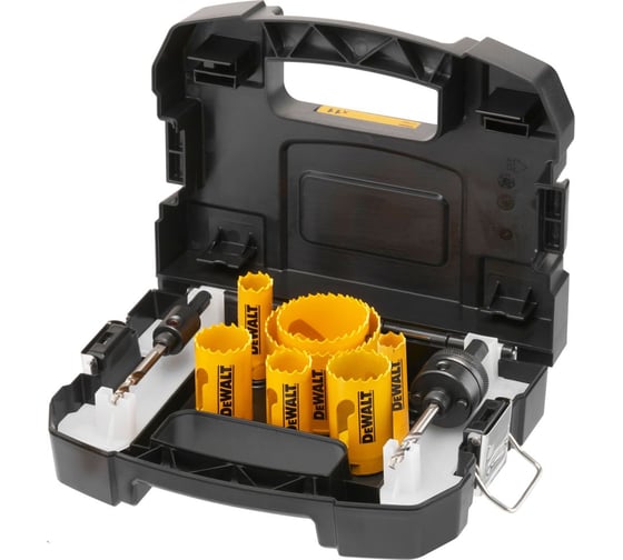 Набор коронок и пилотных сверл по мультиматериалу Dewalt DT90354, 16-64 мм, 11 шт., в кейсе DT90354-QZ 1