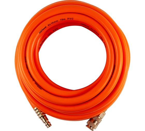 Шланг пневматический PVC 8x14 мм, с быстросъемными фитингами, 10 м AV Steel AV-700210