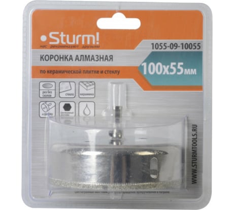 Коронка алмазная (100х55 мм; 6-гранный хв-к) Sturm 1055-09-10055