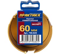 Коронка универсальная 60 мм твердосплавная ПРАКТИКА 796-825