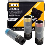 Набор головок ударных глубоких тонкостенных в защитном кожухе JCB 3пр. 1/2 6pt JCB-4035(62168)