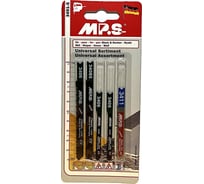 Набор полотен MPS для лобзика по дереву и металлу с хвостовиком U, 5 шт 3491-5