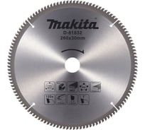 Пильный диск универсальный Makita для алюминия/дерева/пластика, 260x30x2.6/1.8x120T D-81832