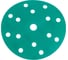Шлифовальный круг Long Abrasive AF77 Green 150мм на липучке, Р320, 15отв D771503215-100 3