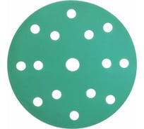 Шлифовальный круг Long Abrasive AF77 Green 150мм на липучке, Р240, 15отв D771502415-100