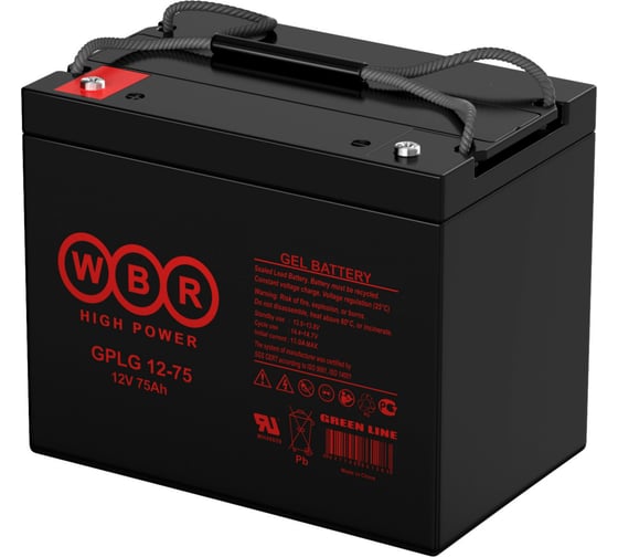 Аккумуляторная батарея гелевая WBR GPLG12-75 12В, 75 Ач УТ-00000373