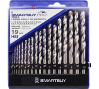Сверла по металлу SMARTBUY набор 19 штук от 1 до 10 мм, <HRC62, кейс, Smartbuy PRO TOOLS SBT-PRO-SDM-19
