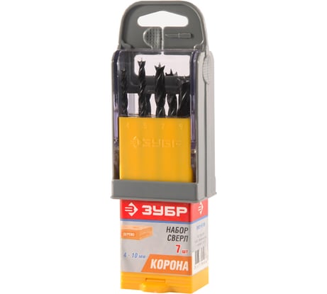 Набор спиральных сверл по дереву (7 шт.) "КОРОНА" ЗУБР 29421-H7-SB