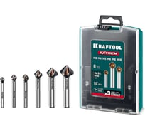 Набор зенкеров KRAFTOOL Extrem Со5-А, 6 шт (М3-М10), сталь M35, U-образная спираль 29734-H6