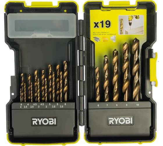 Набор сверл (19 шт.) RAK19HSS Ryobi 5132002258