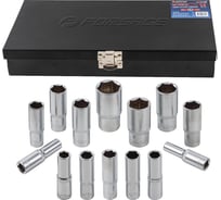 Набор головок глубоких 6-гр. 1/2 14 предметов в метал.кейсе Forsage F-4143-5 BLACK(58129)