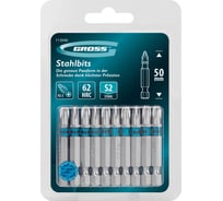Бита GROSS PZ3, 50мм, сталь S2, шестигр., 10 шт 113046