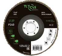 Диск лепестковый торцевой TUSCAR 125х22.2-T27, P240, универсальный (10 штук) 50214000013-240-0