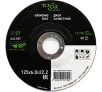 Диск зачистной TUSCAR 125х6.0х22.2-Т27 по металлу и нержавеющей стали (10 штук) 50204102615-125-0