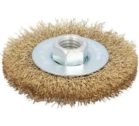 Щетка дисковая для УШМ ОТП D=125 мм, М14, проволока гофрированная, латунированная сталь 0.3 мм 01 01 15 03 01 02 03 04 01
