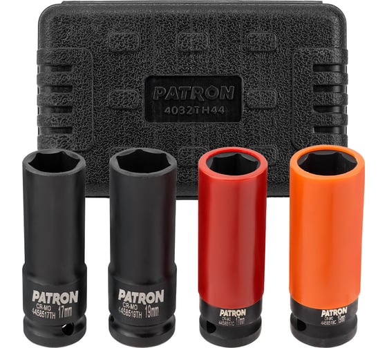 Набор головок ударных тонкостенных Patron 4 предмета 1/2 6гр P-4032TH44(63079)  - выгодная цена, отзывы, характеристики, фото - купить в Москве и РФ