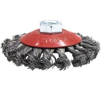 Щетка металлическая СИЛАЧ для УШМ 100мм/М14, тарелка, крученая 025166