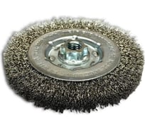 Щетка дисковая гофрированная Lessmann Д125х13, посадка M14, нержавеющая сталь 0,30мм 33536114