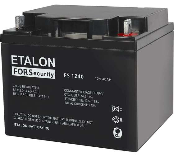Аккумулятор Etalon Battery ETALON (12в / 40 ач) FS 1240 1