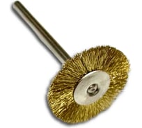 Щетка дисковая миниатюрная Lessmann Д22, латунь, 0,10 мм, хвостовик 3мм 410523
