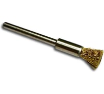 Щетка концевая миниатюрная Lessmann Д5х8, латунь 0,10мм, хвостовик 3мм 450521