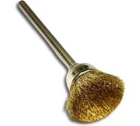 Щетка чашка миниатюрная Lessmann Д18х6мм, латунь 0,10мм, хвостовик 3мм 430523