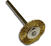 Щетка дисковая миниатюрная Lessmann Д19, латунь 0,10мм, хвостовик 3мм 410522