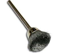 Щетка чашка миниатюрная Lessmann Д18х6мм, стальная 0,10мм, хвостовик 3мм 430223