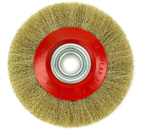 Щетка дисковая EuroBrush Д200х25х32+адаптеры, ворс гофр латунир-я сталь 0,30, до 4500 об/мин (код 13-125) EB-LBS5